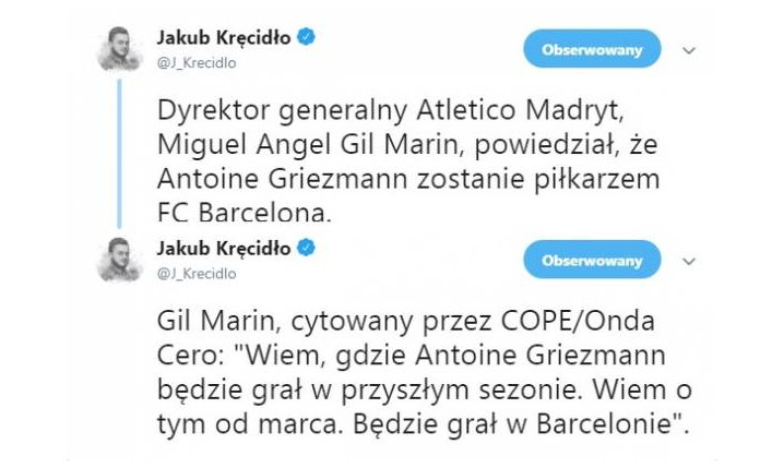 Dyrektor generalny Atletico zdradził NOWY KLUB Griezmanna